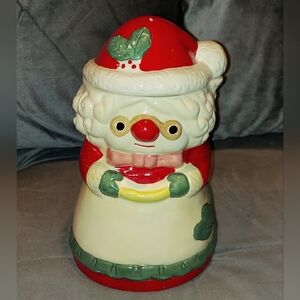 VINTAGE 1992 MRS CLAUS HAND-PAINTED CERMAIC CHRISTMAS 10"COOKIE JAR ORIGINAL BOX